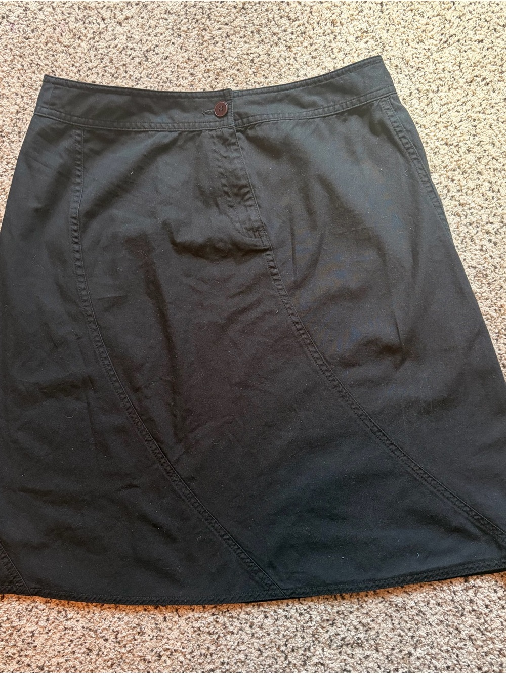 Axcess Black A-Line Skirt with Seamed Panels 100% Cotton Size 6 - Picture 4 of 5